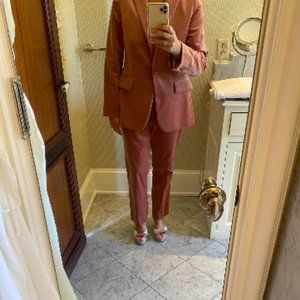 Frame - Old Rose Cropped Velvet Perfect Trousers